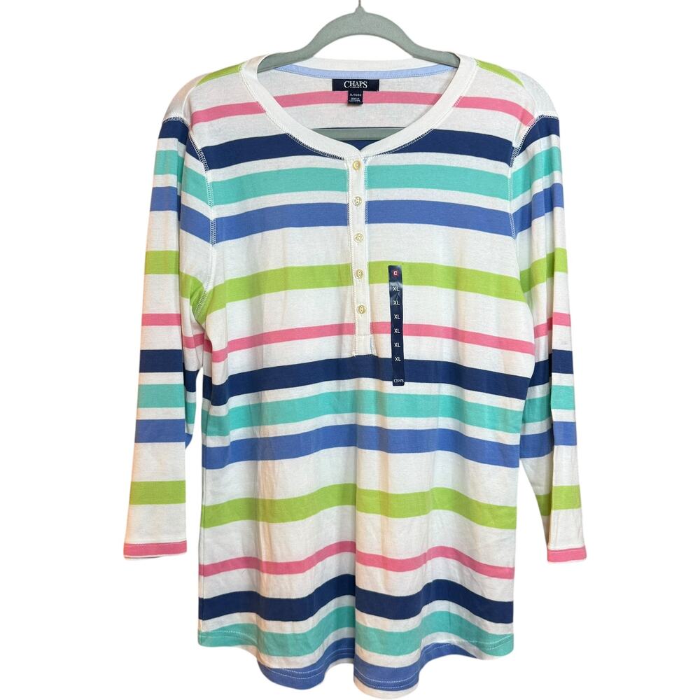Chaps Multicolor Striped Blouse